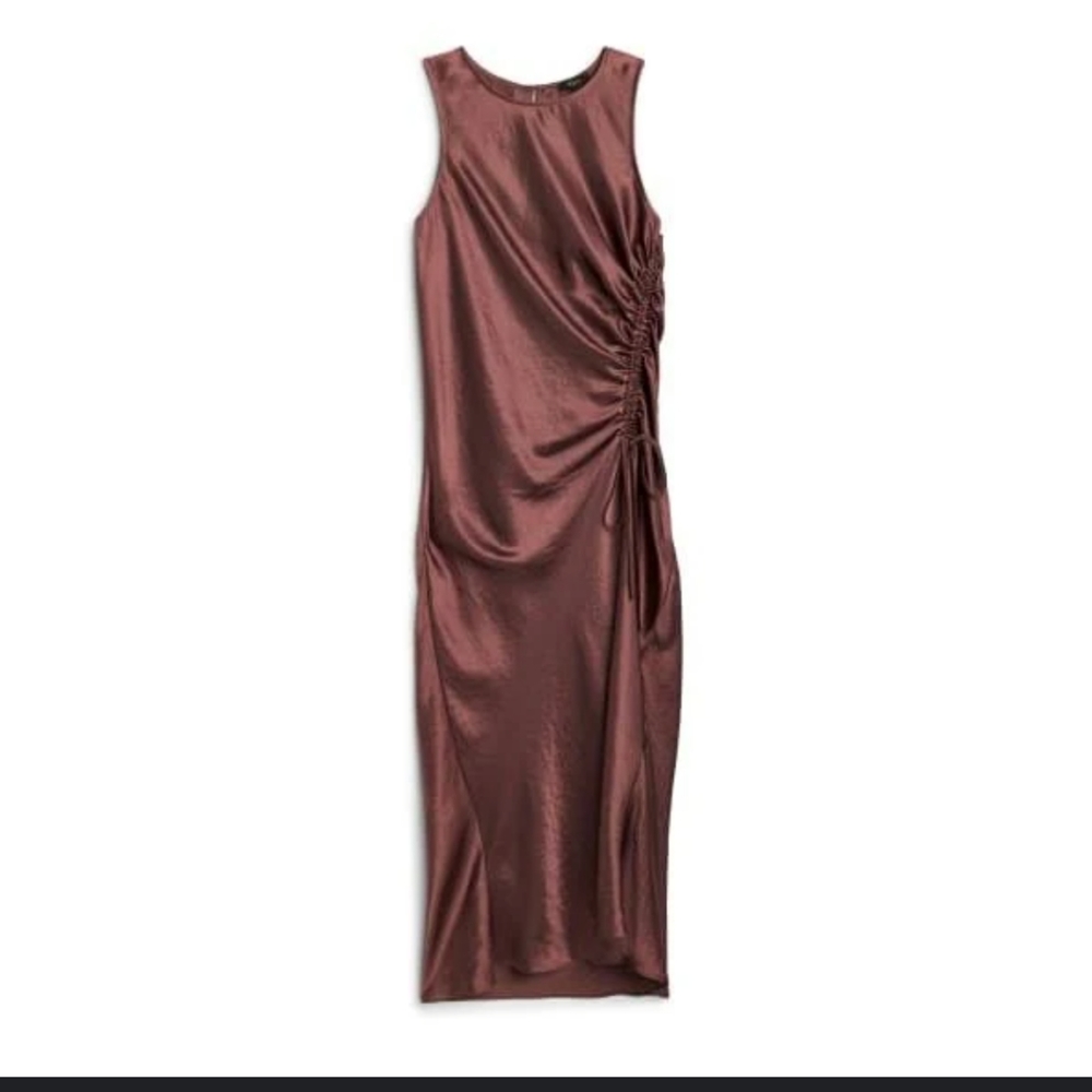 NWT - Rails Women's Gabriella Ruched Satin Midi Dress